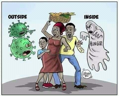 Hunger Virus Inside / Corona Virus Outside